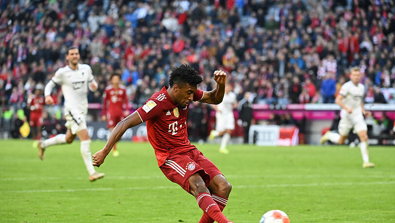 "Natürlich würde ich gerne noch viele, viele Jahre mit ihm zusammenarbeiten", sagt Bayern-Trainer Julian Nagelsmann über Außenstürmer Kingsley Coman.