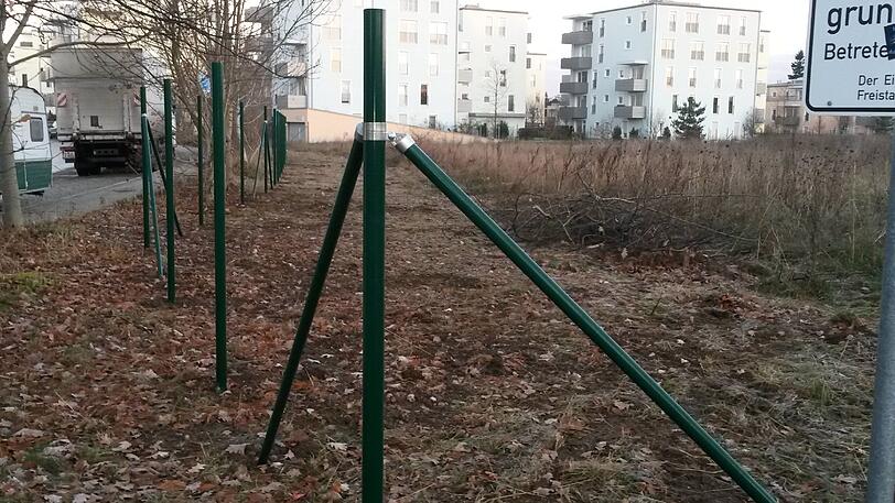 Erst wurden diese Zaunpfähle errichtet . . .