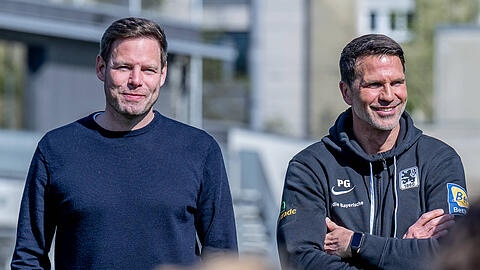 Löwen-Rettung geglückt: 1860-Geschäftsführer Christian Werner (l.) und Cheftrainer Patrick Glöckner.
