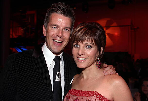 Markus Lanz und Birgit Schrowange im Oktober 2005.