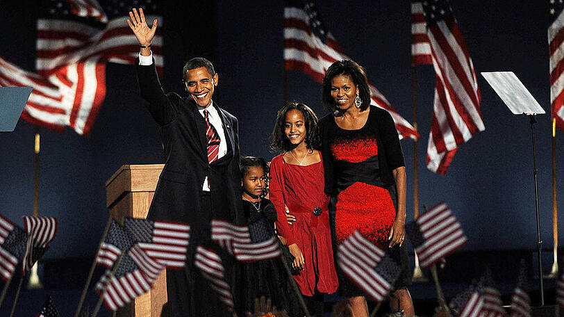 Die Obama-Familie im Jahr 2008