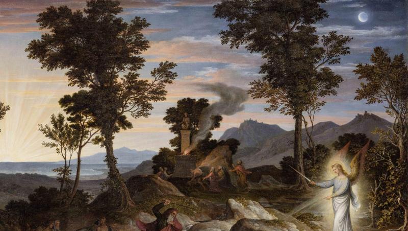 Das Handout zeigt das Öl-Gemälde "Landschaft mit dem Propheten Bileam und seiner Eselin" des Tiroler Malers Joseph Anton Koch (1768-1839). Foto: Städel Museum Das Handout zeigt das Öl-Gemälde "Landschaft mit dem Propheten Bileam und seiner Eselin" des Tiroler Malers Joseph Anton Koch (1768-1839). Foto: Städel Museum