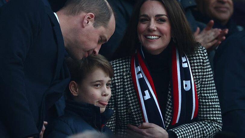 Prinz William, Prinz George und Herzogin Kate waren am Samstag beim "Six Nations Tie" im Londoner Tickenham Stadion.