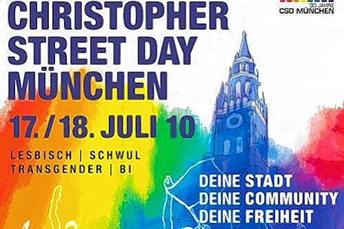 Ein Ausschnitt des Plakats für den CSD 2010, entworfen von Schülern der Designschule München.