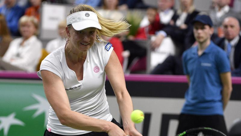 Mona Barthel im Spiel gegen Jelena Ostapenko. Mona Barthel im Spiel gegen Jelena Ostapenko.