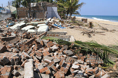 Die Ortschaft Kalmuai auf Sri Lanka wurde vernichtet.