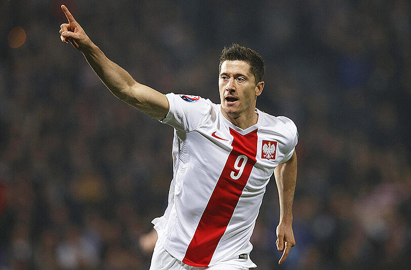 Auf seine Tore setzen die Polen bei der EM in Frankreich: Robert Lewandowski.