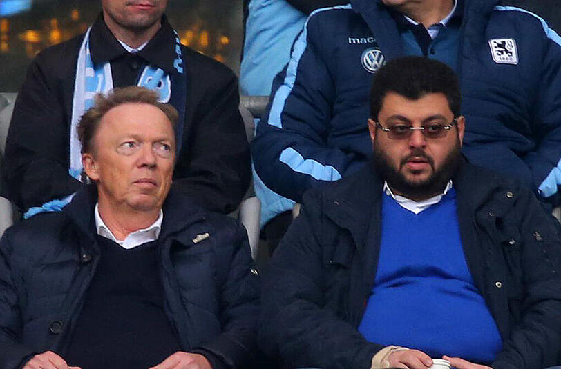 Demonstrieren &ndash; für den Moment &ndash; Einigkeit: Präsident Peter Cassalette (l.) und Investor Hasan Ismaik (r.).
