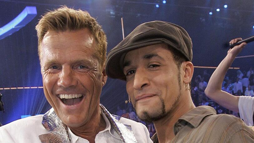 Dieter Bohlen und Mark Medlock bei der vierten Staffel von DSDS im April 2007.