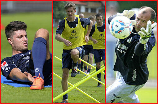 Sprinten, flanken, schießen: So hart arbeiten die Löwen im Trainingslager.