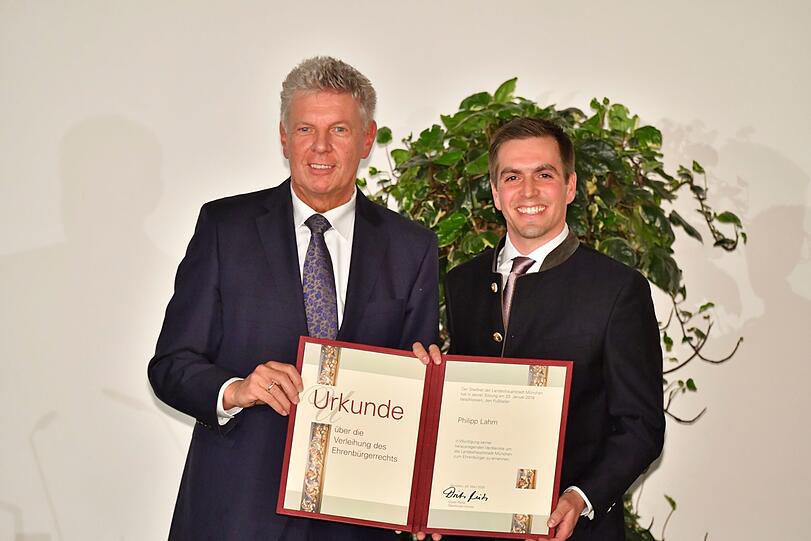 Philipp Lahm und Oberburgermeister Dieter Reiter