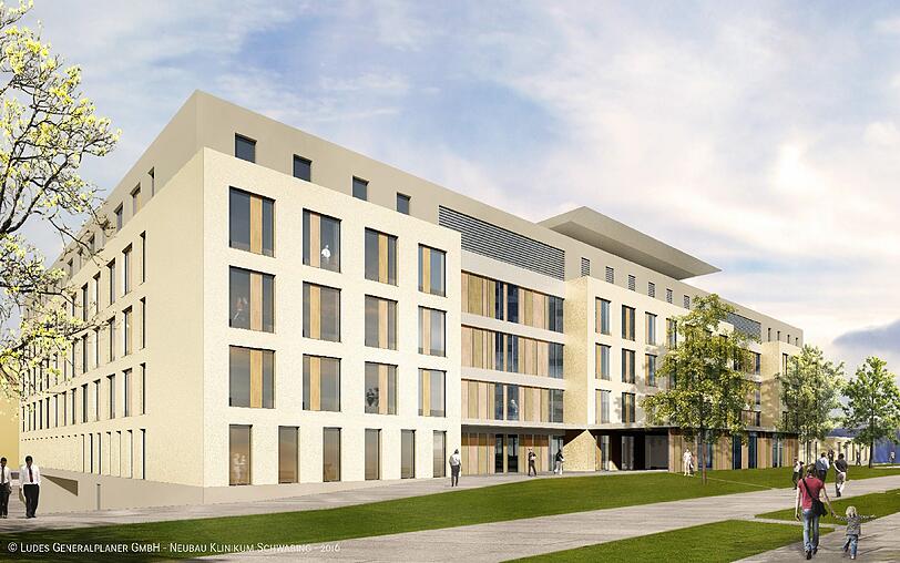 Die Fassade der neuen Kinderklinik. Der Spatenstich ist bereits gemacht.