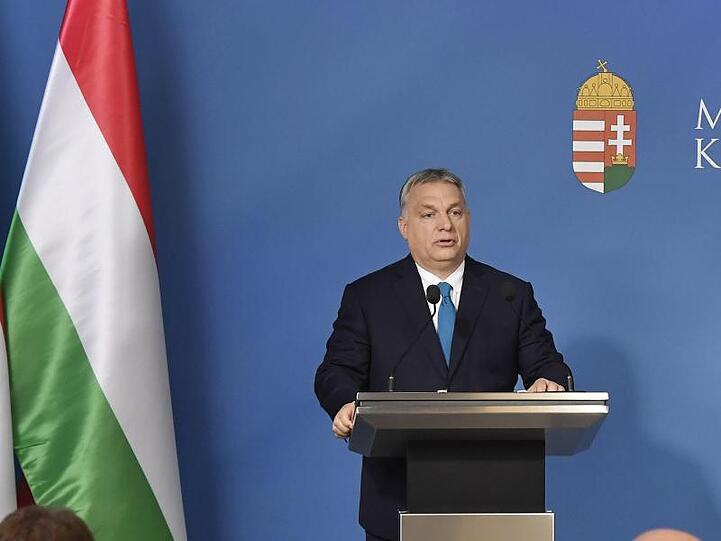Ministerpräsident Viktor Orban bei einer Pressekonferenz in Budapest.