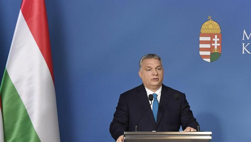 Ministerpräsident Viktor Orban bei einer Pressekonferenz in Budapest. Ministerpräsident Viktor Orban bei einer Pressekonferenz in Budapest.
