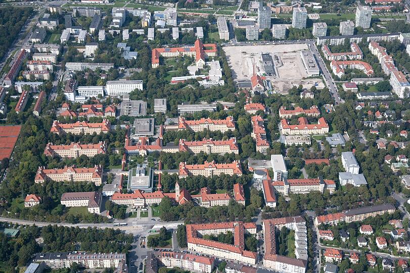 Ein riesiges Areal &ndash; und ein schwieriger Patient: Das Schwabinger Krankenhaus aus der Luft.