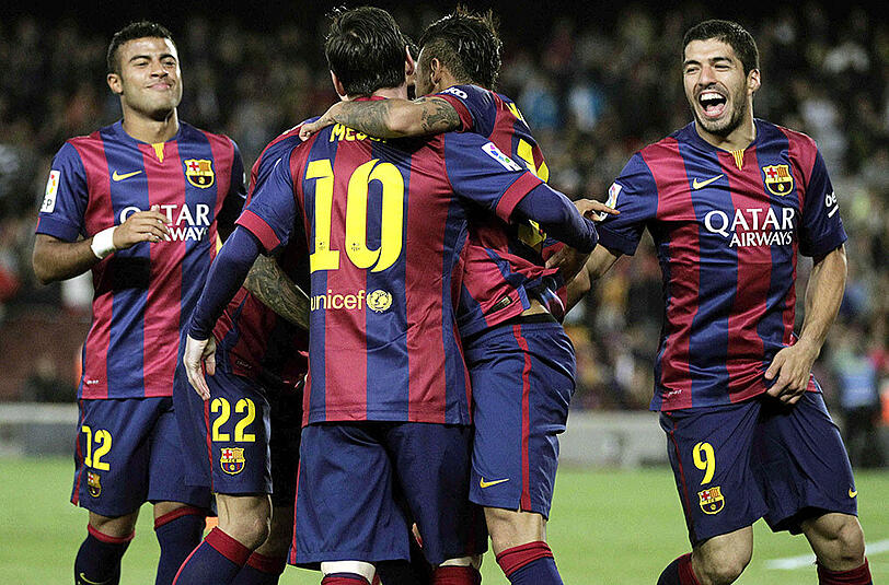 Tormaschinen am Werk: Der FC Barcelona um Sturm-Trio Lionel Messi, Luis Suarez und Neymar lief gegen den FC Getafe heiß.
