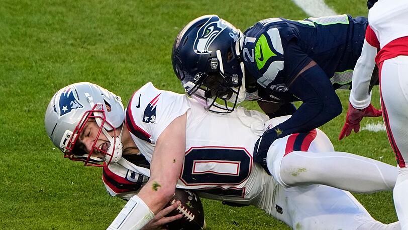 Patriots-Quarterback Drake Maye hatte einen schweren Stand.