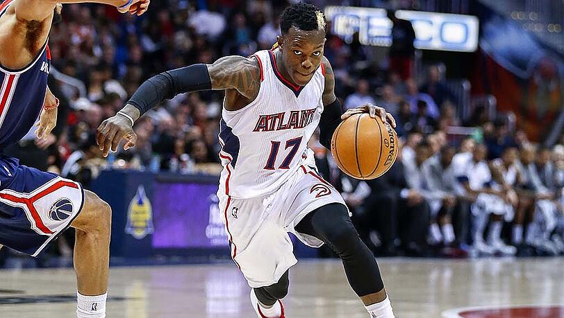 Siegte mit seinem Team bei der Rising-Stars-Challenge der NBA: Dennis Schröder von den Atlanta Hawks. Siegte mit seinem Team bei der Rising-Stars-Challenge der NBA: Dennis Schröder von den Atlanta Hawks.