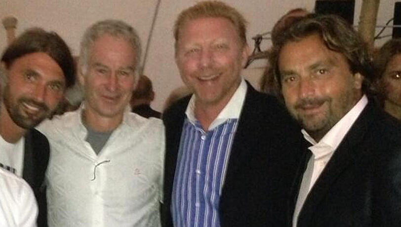 Die ehemaligen Tennis-Stars Goran Ivanisevic, John McEnroe, Boris Becker und Henri Leconte Die ehemaligen Tennis-Stars Goran Ivanisevic, John McEnroe, Boris Becker und Henri Leconte