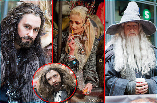 Kostümierte Fans warten am roten Teppich auf die Europapremiere des neuen "Hobbit"-Films - hier gibt's die Bilder aus Berlin.