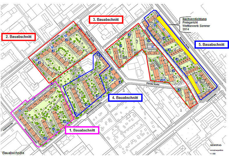 Geschwungene Häuserlinie: So sollen die neuen Verbindungsbauten an der Dachauer Straße aussehen.