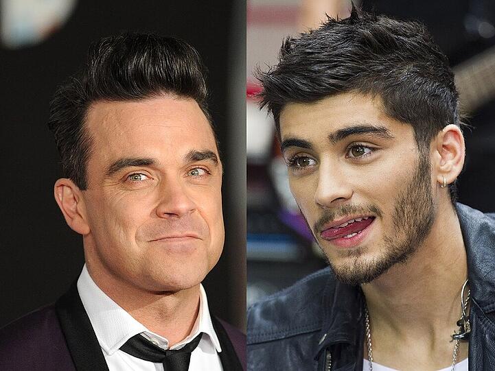 Männer mit geteiltem Schicksal: Robbie Williams (li.) und Zayn Malik