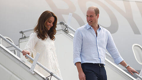 Bei ihrer Ankunft in Lahore lachte für Prinz William und Herzogin Kate noch die Sonne