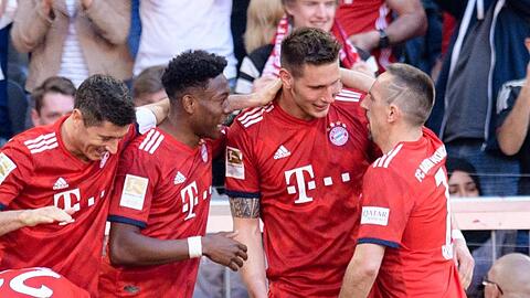 Der FC Bayern München legte im Meisterschaftsrennen dank des Treffers von Niklas Süle (2.v.r.) vor.