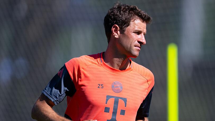 Thomas Müller trainierte am Dienstag beim FC Bayern. (Archivbild)