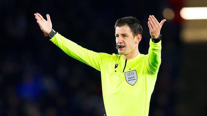Schiedsrichter Halil Umut Meler während der Europa-League-Partie zwischen Leicester City und Spartak Moskau.
