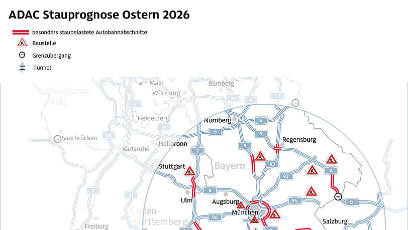 Zum Start der Osterferien kommt es vor allem auf den bekannten Strecken Richtung S&uuml;den zu Staus und Behinderungen.