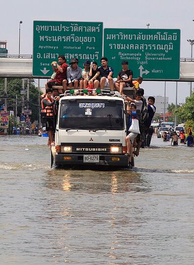 Überschwemmung in Thailand die Bilder