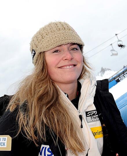 23. Januar 2009: Lindsey Vonn beim Training in Cortina d'Ampezzo.