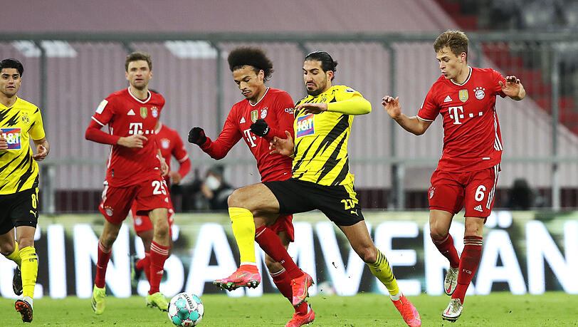 Leroy Sané leistete auch reichlich Defensivarbeit gegen den BVB.