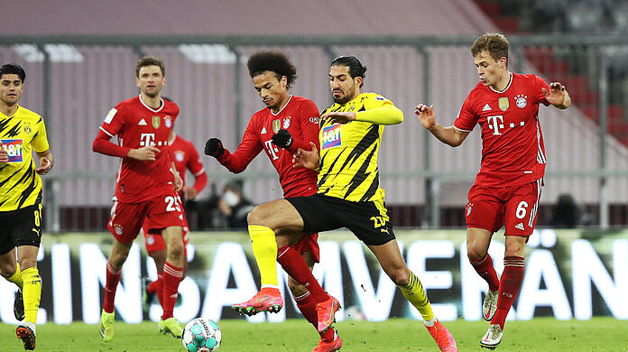 Leroy Sané leistete auch reichlich Defensivarbeit gegen den BVB.