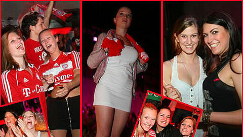 Ein schöner Anblick: Die sexy Bayern-Fans beim Public Viewing im Neuraum 2012.