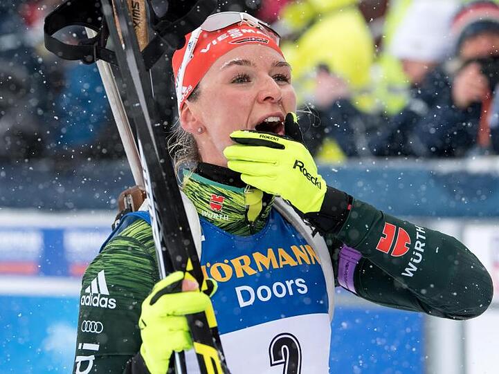 Geht optimistisch in den Saisonkehraus: Biathletin Denise Herrmann. Foto. Sven Hoppe