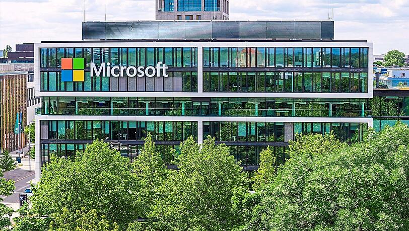 Der deutsche Hauptsitz des US-Softwareherstellers Microsoft im M&uuml;nchner Stadtteil Schwabing.