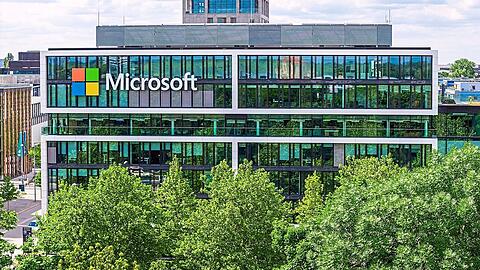 Der deutsche Hauptsitz des US-Softwareherstellers Microsoft im M&uuml;nchner Stadtteil Schwabing.
