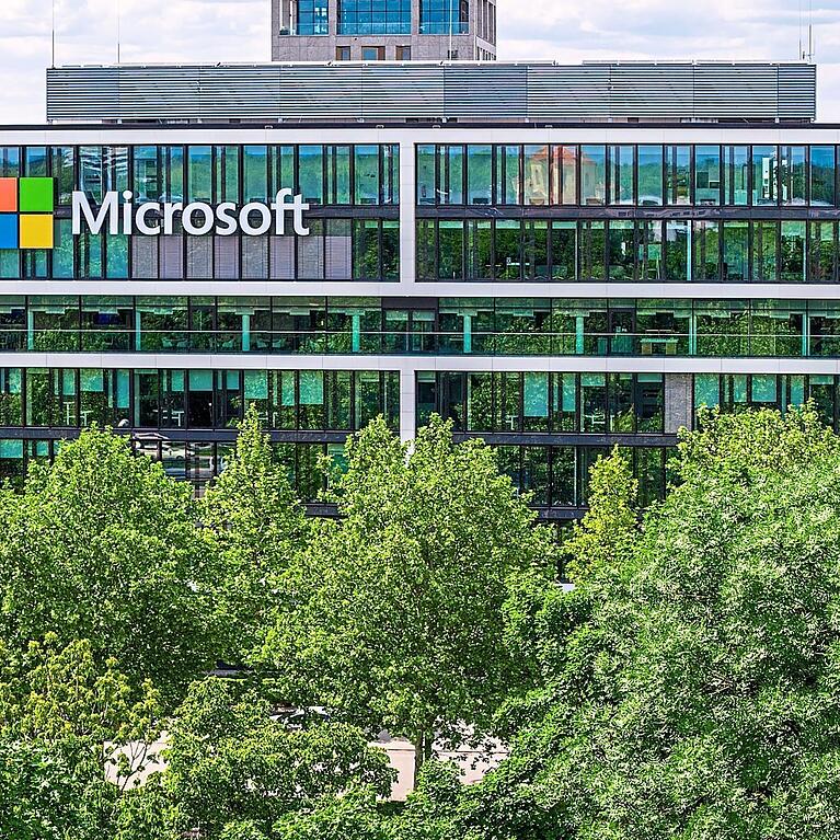 Der deutsche Hauptsitz des US-Softwareherstellers Microsoft im M&uuml;nchner Stadtteil Schwabing.