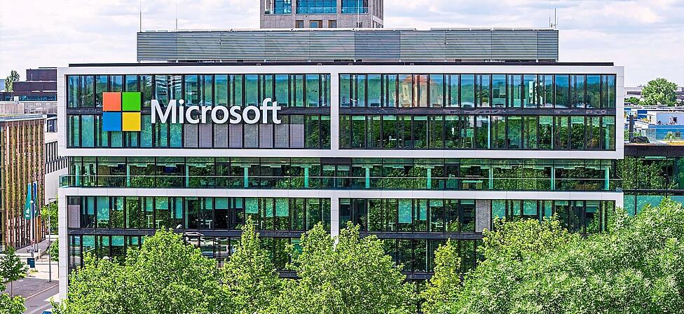 Der deutsche Hauptsitz des US-Softwareherstellers Microsoft im M&uuml;nchner Stadtteil Schwabing.