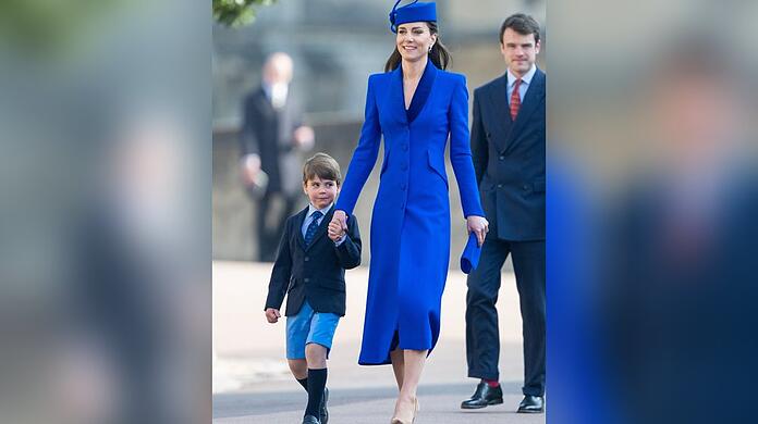 Prinz Louis mit seiner Mutter Prinzessin Kate am Ostersonntag in Windsor.