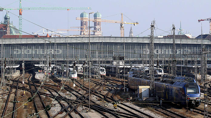 Blick auf den Münchner Hauptbahnhof.