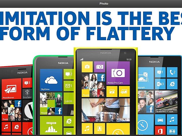 "Imitation is the best form of flattery": Nokia beweist Humor