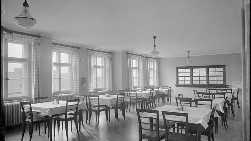 Der Speisesaal der Baubeamten 1930.
