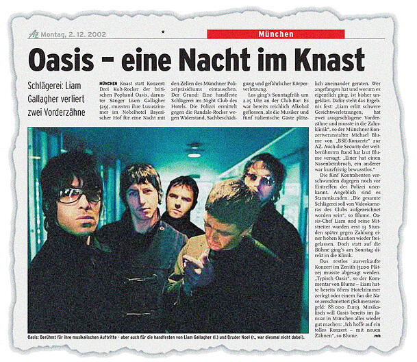 So hat die AZ am 2.12.2002 berichtet. So hat die AZ am 2.12.2002 berichtet.