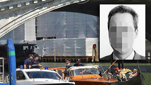 Tod an der Rialtobrücke: Hier verunglückte Joachim Vogel, Professor aus München. Tod an der Rialtobrücke: Hier verunglückte Joachim Vogel, Professor aus München.