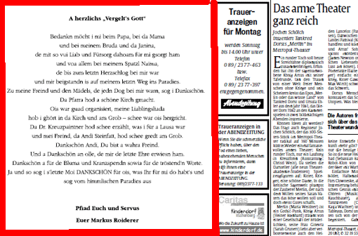 So erschien der Abschieds-Text in der AZ vom Wochenende.