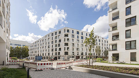 Hier entsteht geförderter Wohnraum. Knapp ein Viertel aller Wohnungen in den Gmunder Höfen hat nun die städtische Wohnungsgesellschaft Münchner Wohnen gekauft.