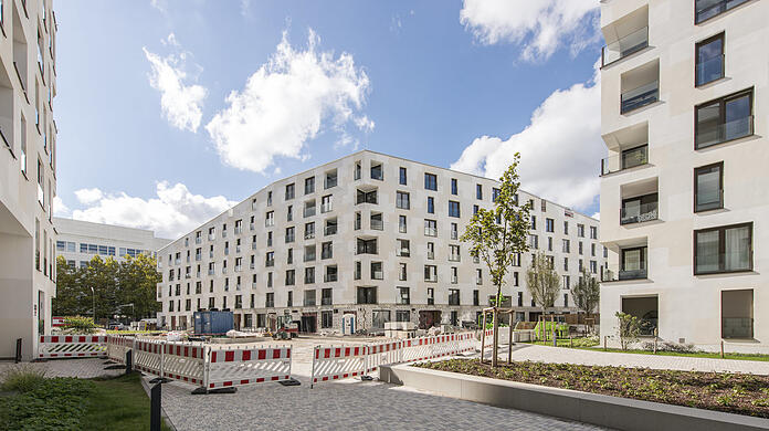 Hier entsteht geförderter Wohnraum. Knapp ein Viertel aller Wohnungen in den Gmunder Höfen hat nun die städtische Wohnungsgesellschaft Münchner Wohnen gekauft.